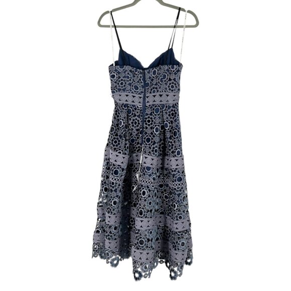 NWT Self-Portrait Floral Embroidery Cut-Out Midi Dress - Picture 3 of 9